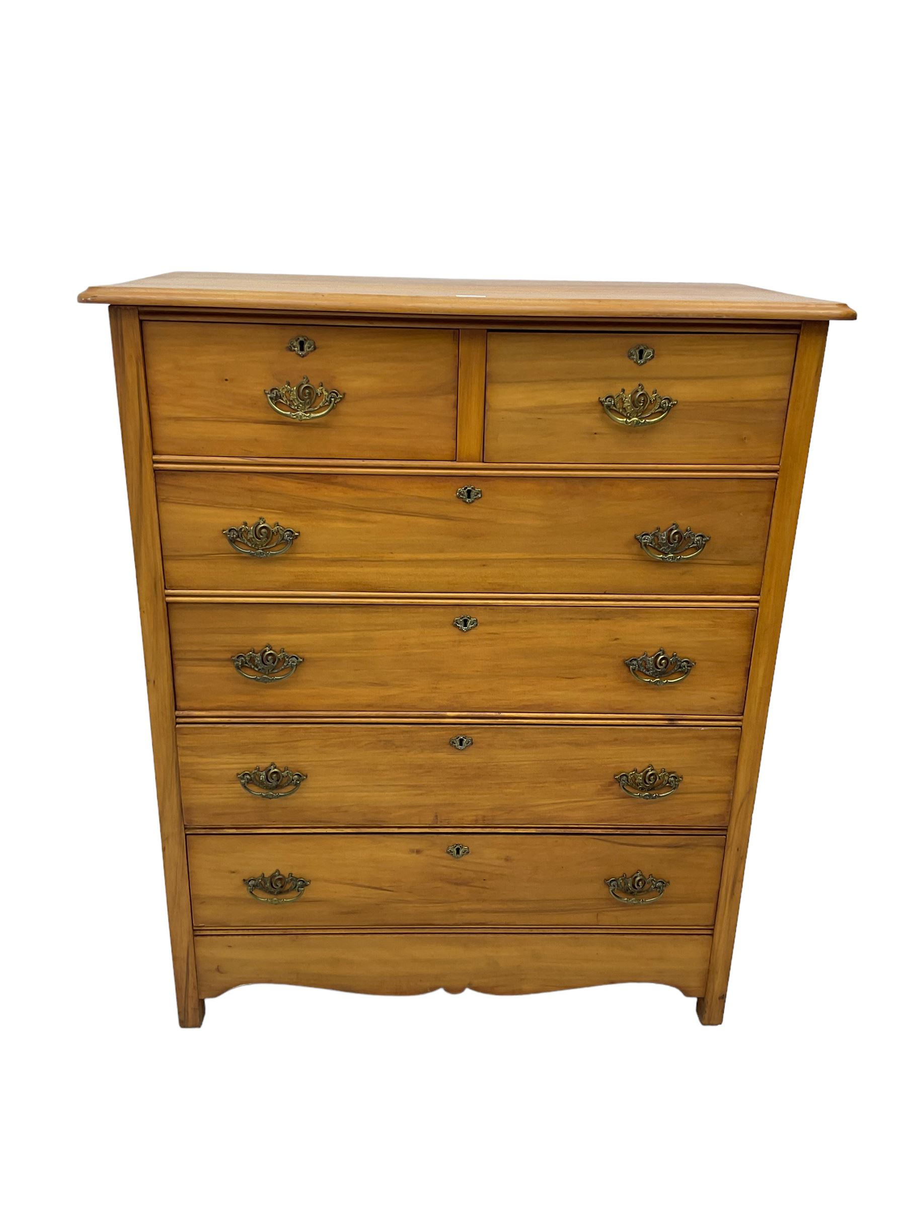 Late Victorian satin walnut chest - Image 2 of 5