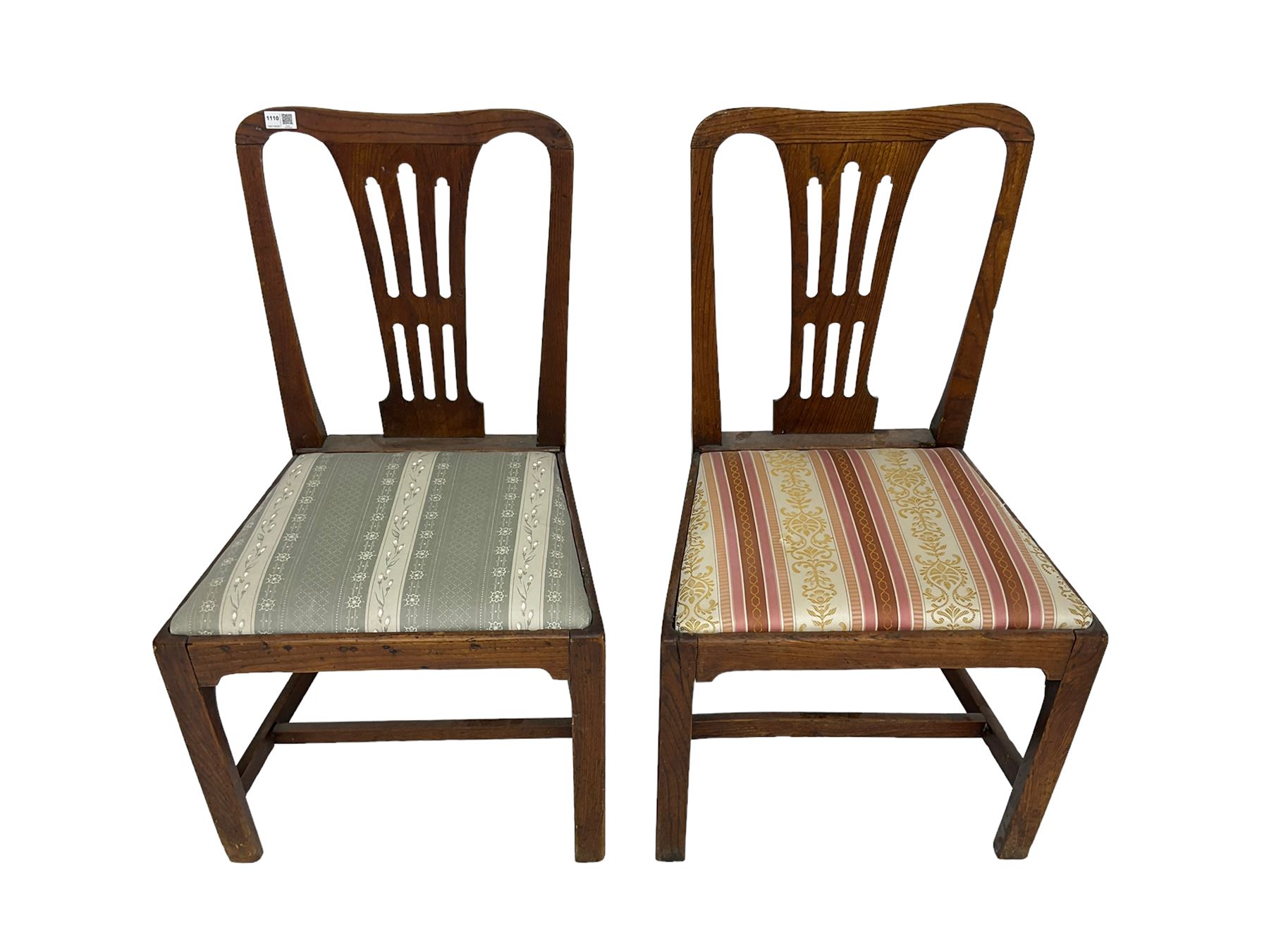 Pair 19th century elm chairs - Image 2 of 4