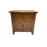 Rustic stained pine side cabinet