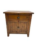 Rustic stained pine side cabinet