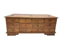 Hardwood multi-drawer coffee table