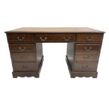 Early 20th century mahogany twin pedestal desk