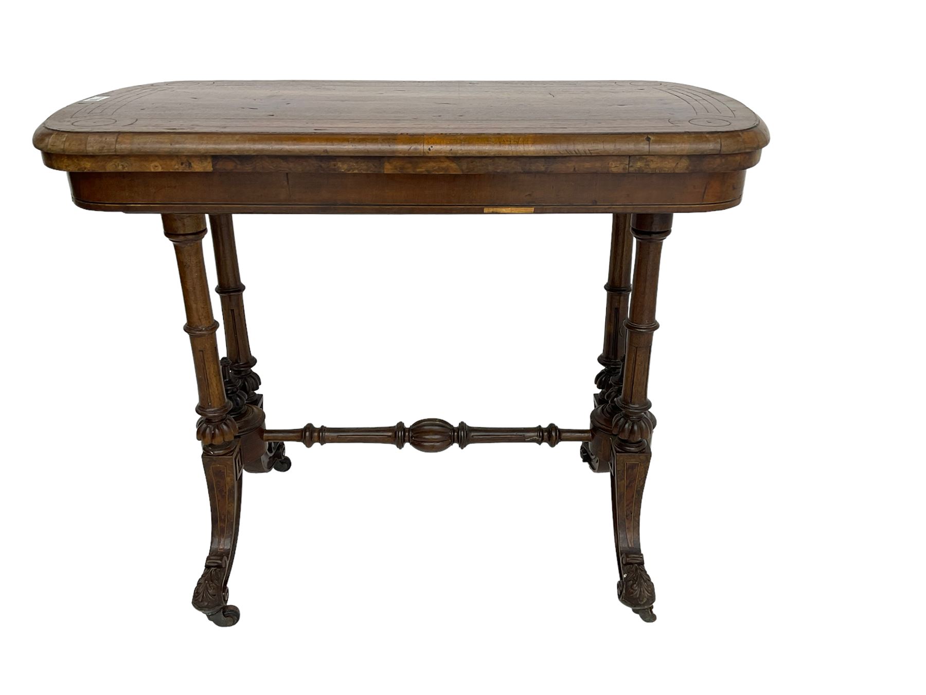 Victorian walnut stretcher side table