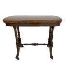 Victorian walnut stretcher side table
