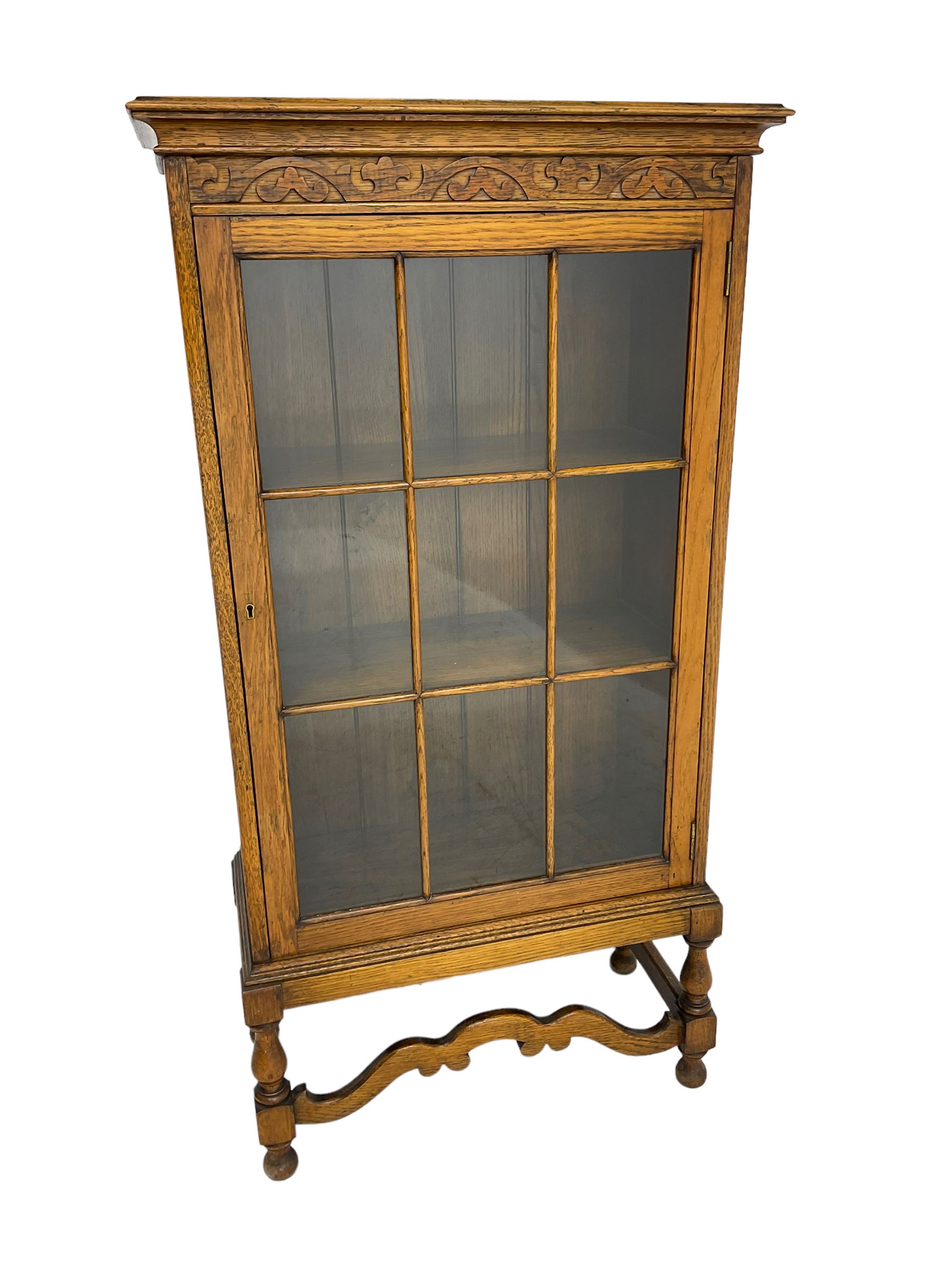 Early 20th century oak bookcase display cabinet