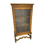 Early 20th century oak bookcase display cabinet