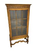 Early 20th century oak bookcase display cabinet