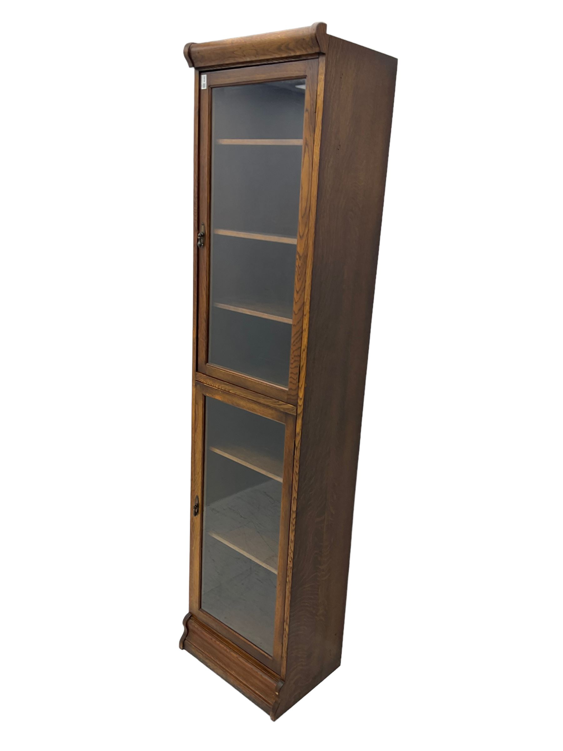 Early 20th century oak library bookcase - Image 3 of 8