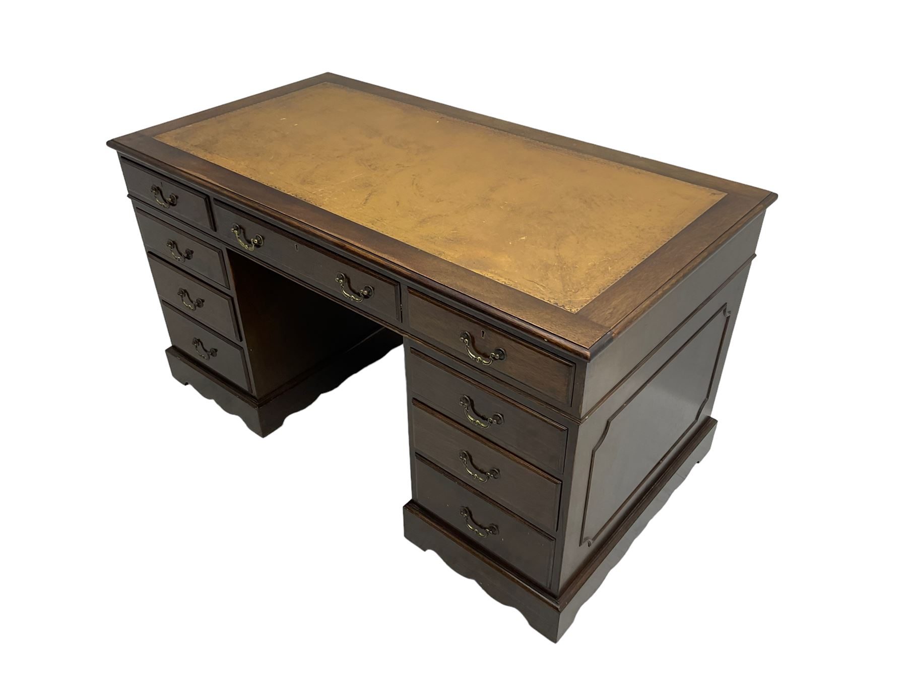 Early 20th century mahogany twin pedestal desk - Image 3 of 6