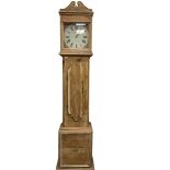 English - Late 20th century pine longcase clock