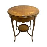 French style inlaid walnut and Kingwood centre table