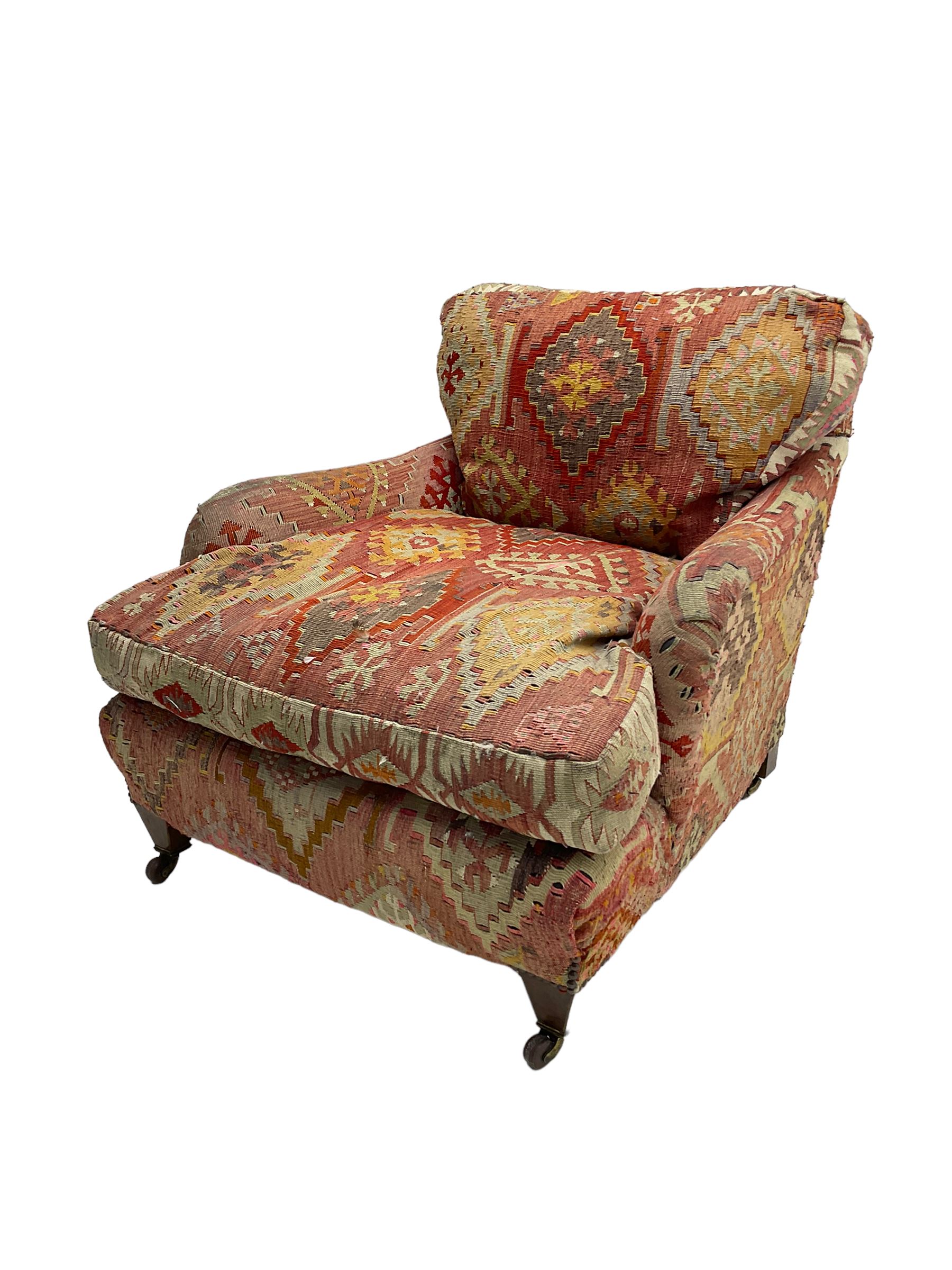 Early 20th century Howard style armchair - Image 3 of 5