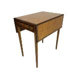 Mid-to-late 20th century Sheraton style satinwood Pembroke table