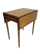 Mid-to-late 20th century Sheraton style satinwood Pembroke table