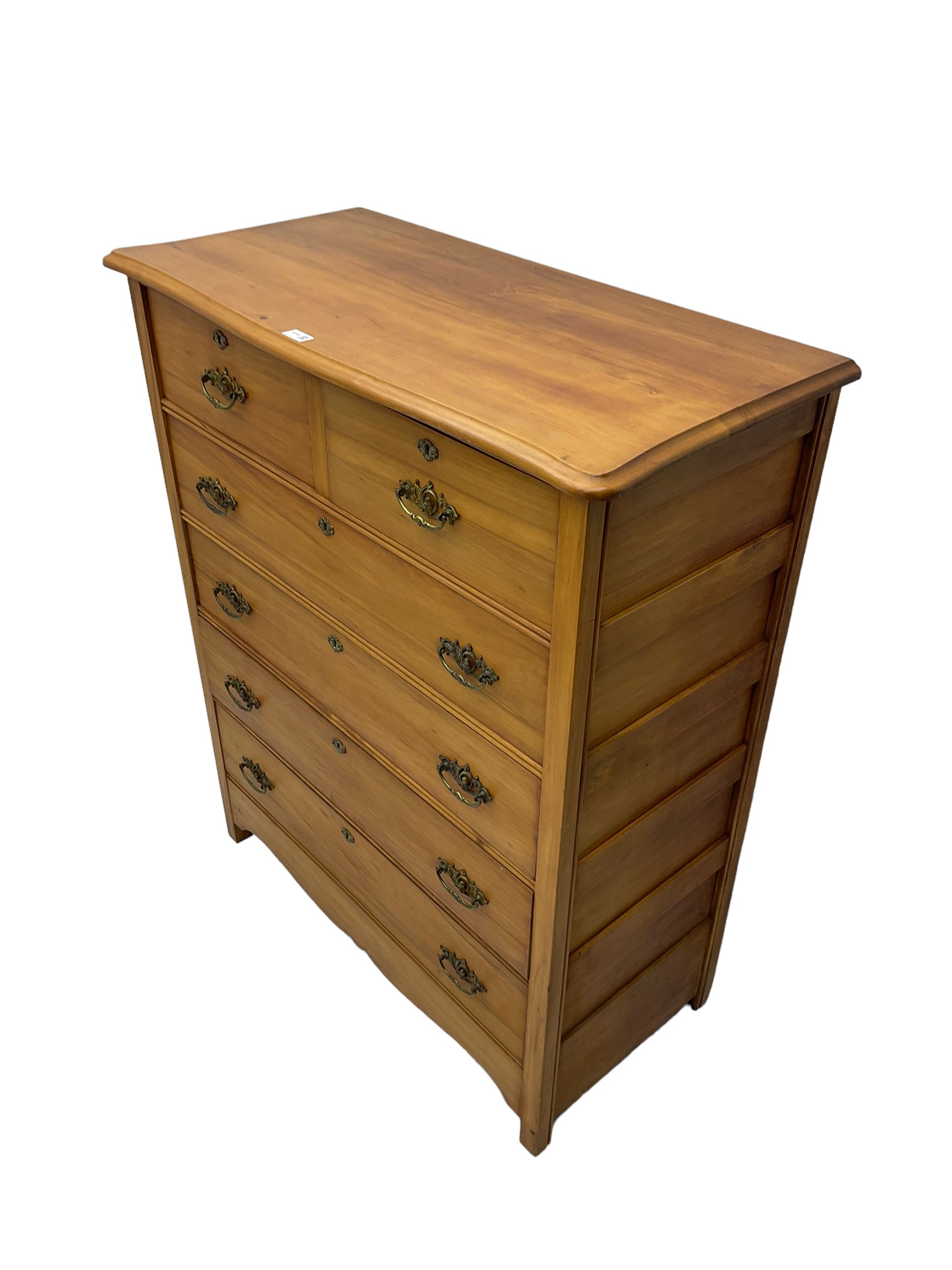 Late Victorian satin walnut chest - Image 4 of 5