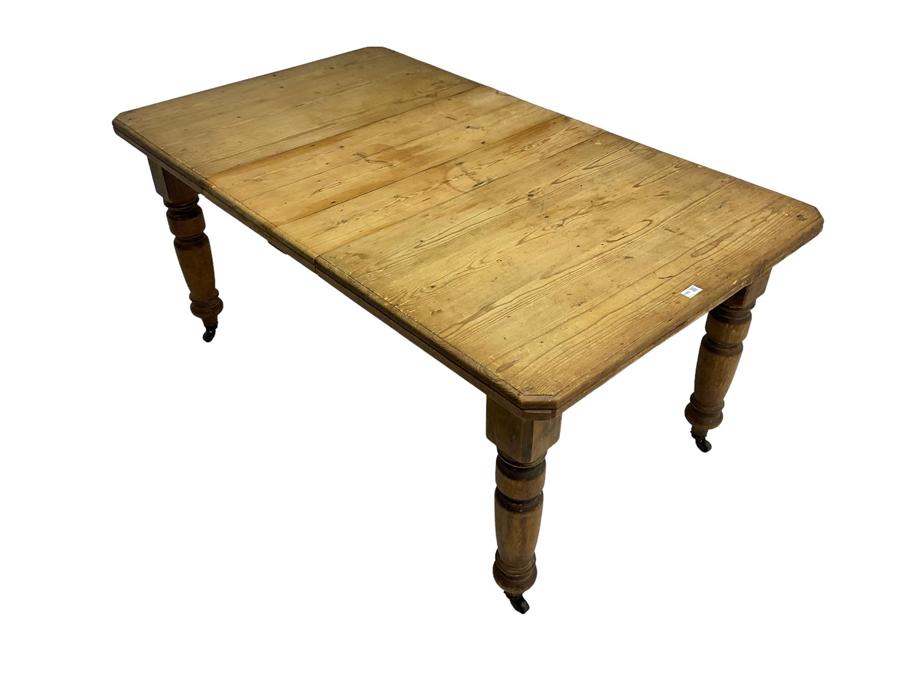 Late Victorian pine extending dining table - Image 4 of 6