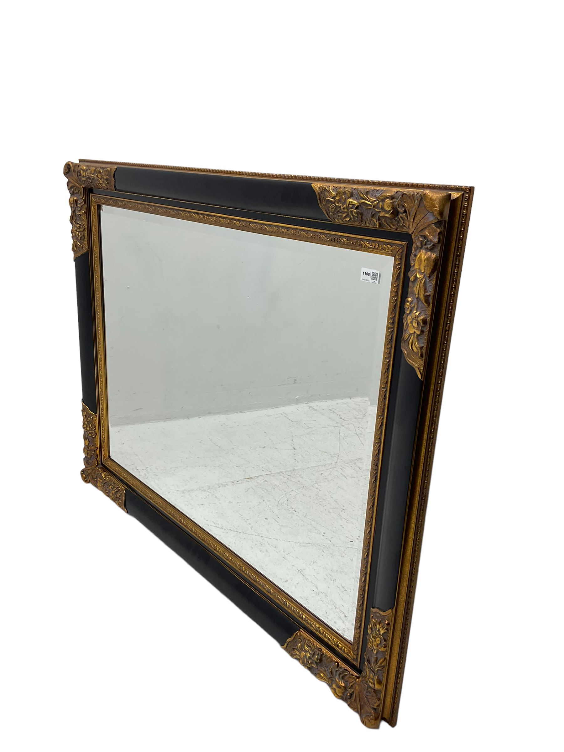 Gilt and ebonised framed wall mirror - Image 3 of 4