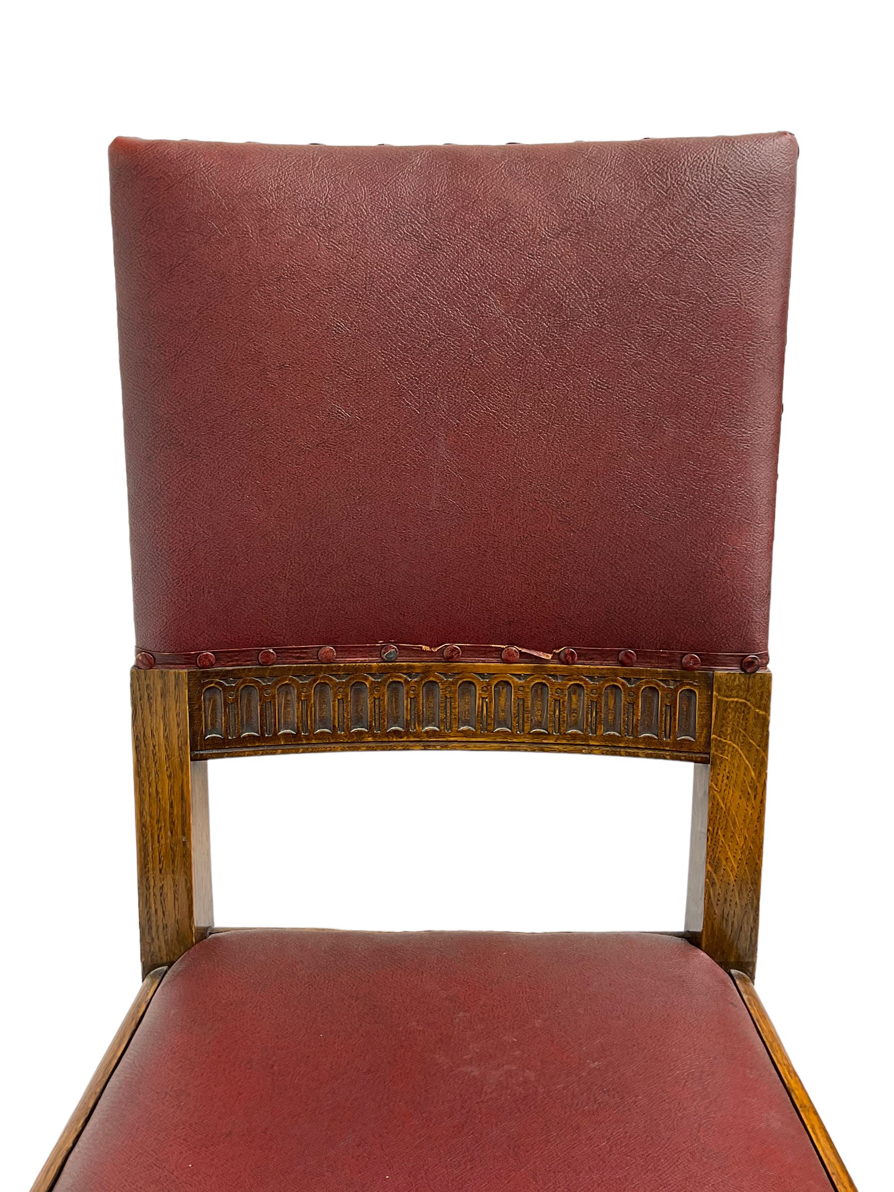 Mid-20th century set seven (6+1) oak barley twist dining chairs - Image 3 of 7