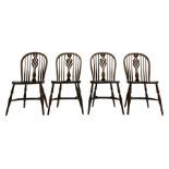 Set four oak Windsor chairs