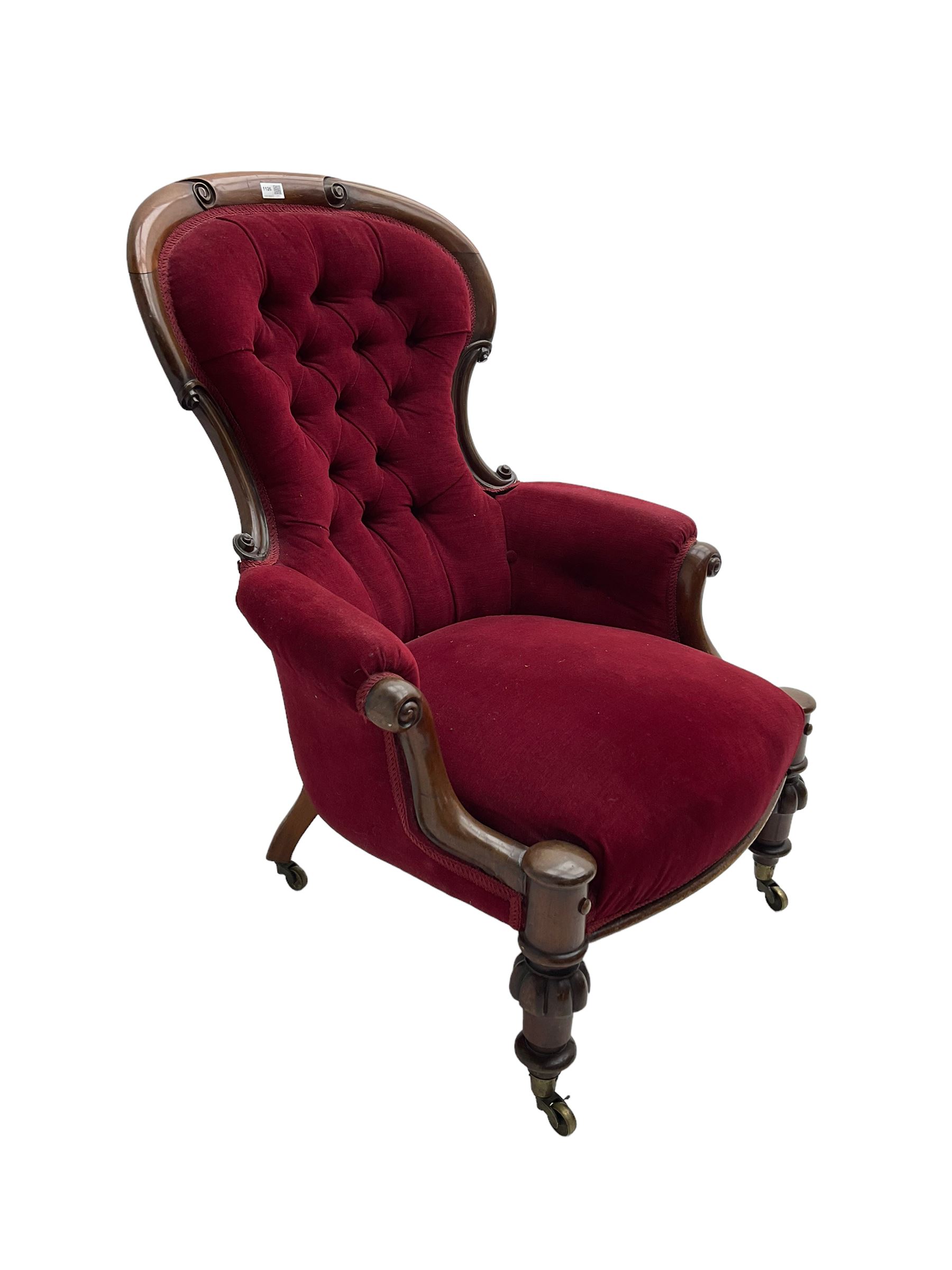 Victorian mahogany armchair - Image 2 of 6