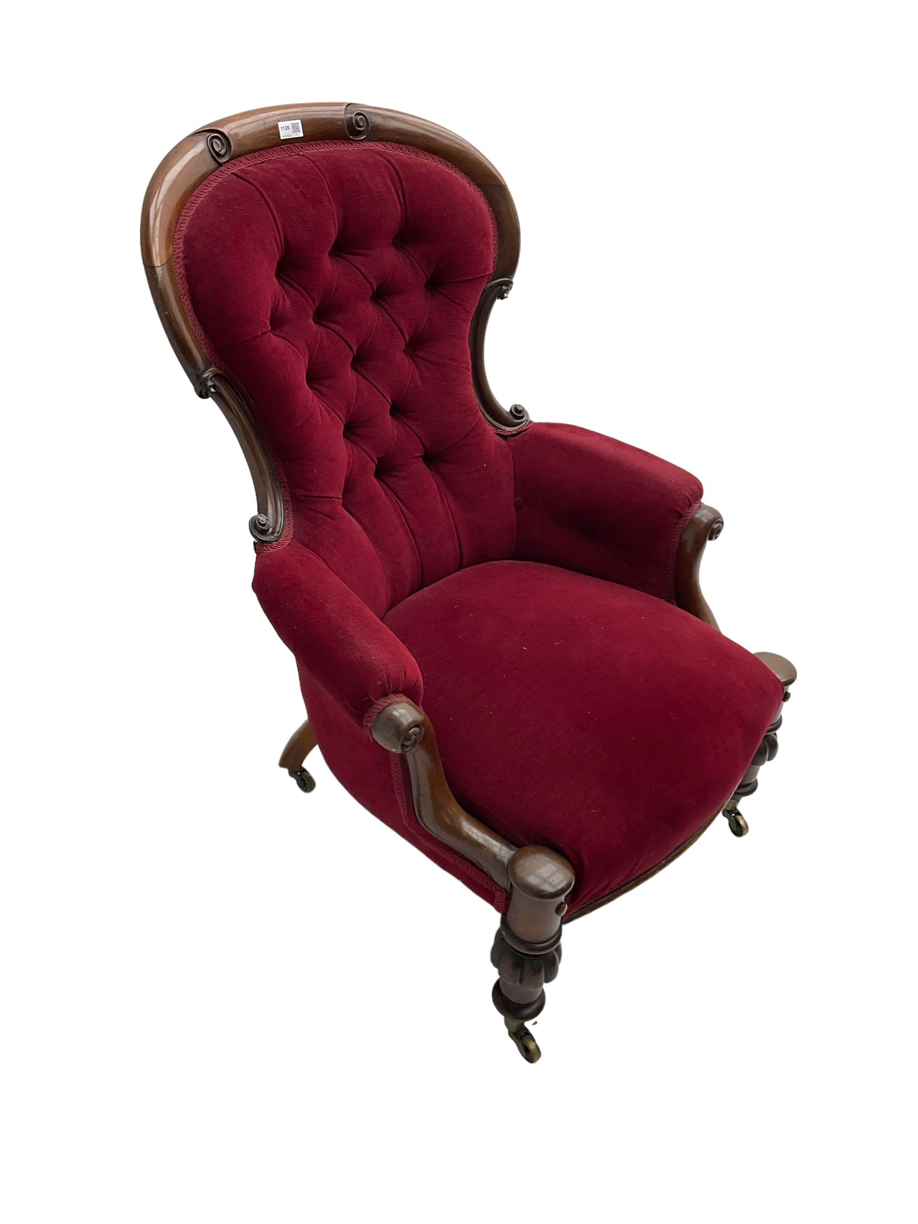 Victorian mahogany armchair - Image 3 of 6