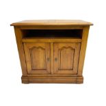 Medium oak television media cabinet