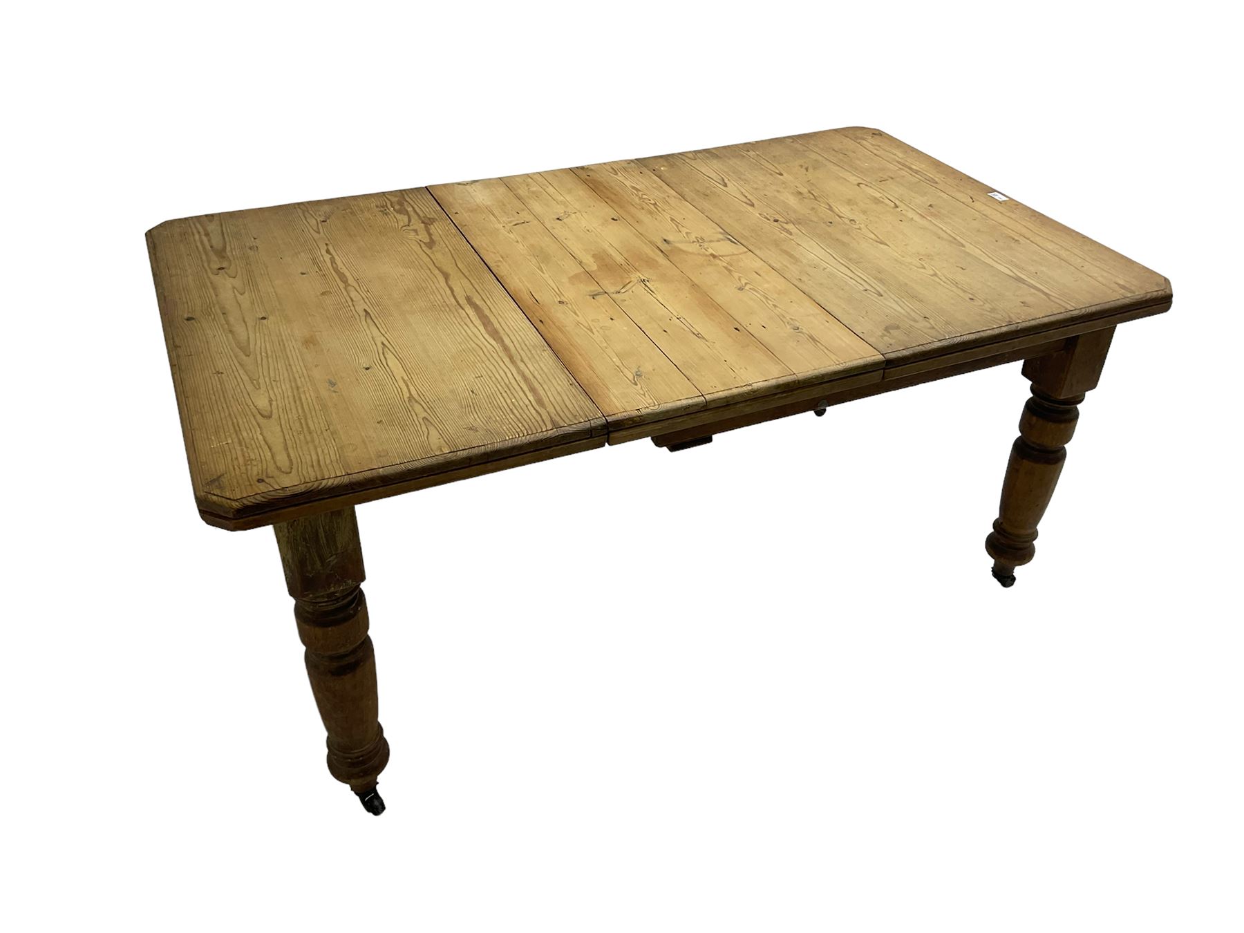 Late Victorian pine extending dining table - Image 6 of 6
