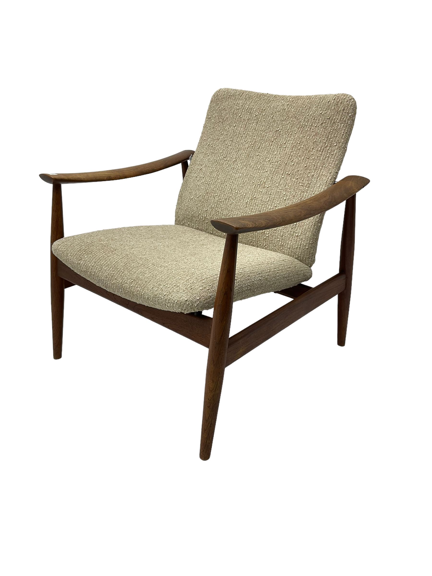 Finn Juhl for France & Son - 'model 138' mid-20th century teak easy chair upholstered in beige fabri - Image 2 of 14