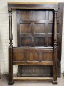 17th century style oak 4' four poster bed