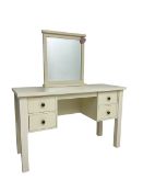 Cream painted dressing table with mirror