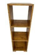 Hardwood three tier open bookcase
