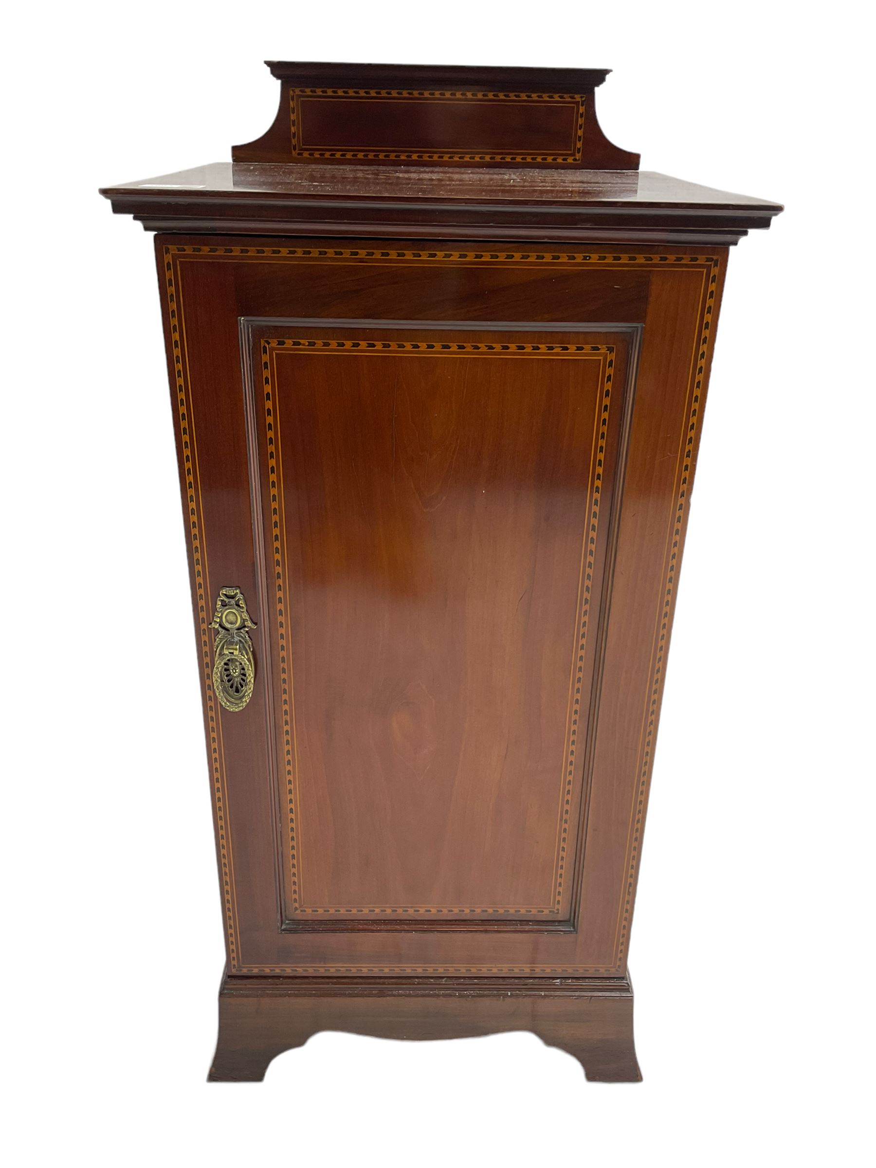 Edwardian inlaid mahogany bedside cabinet