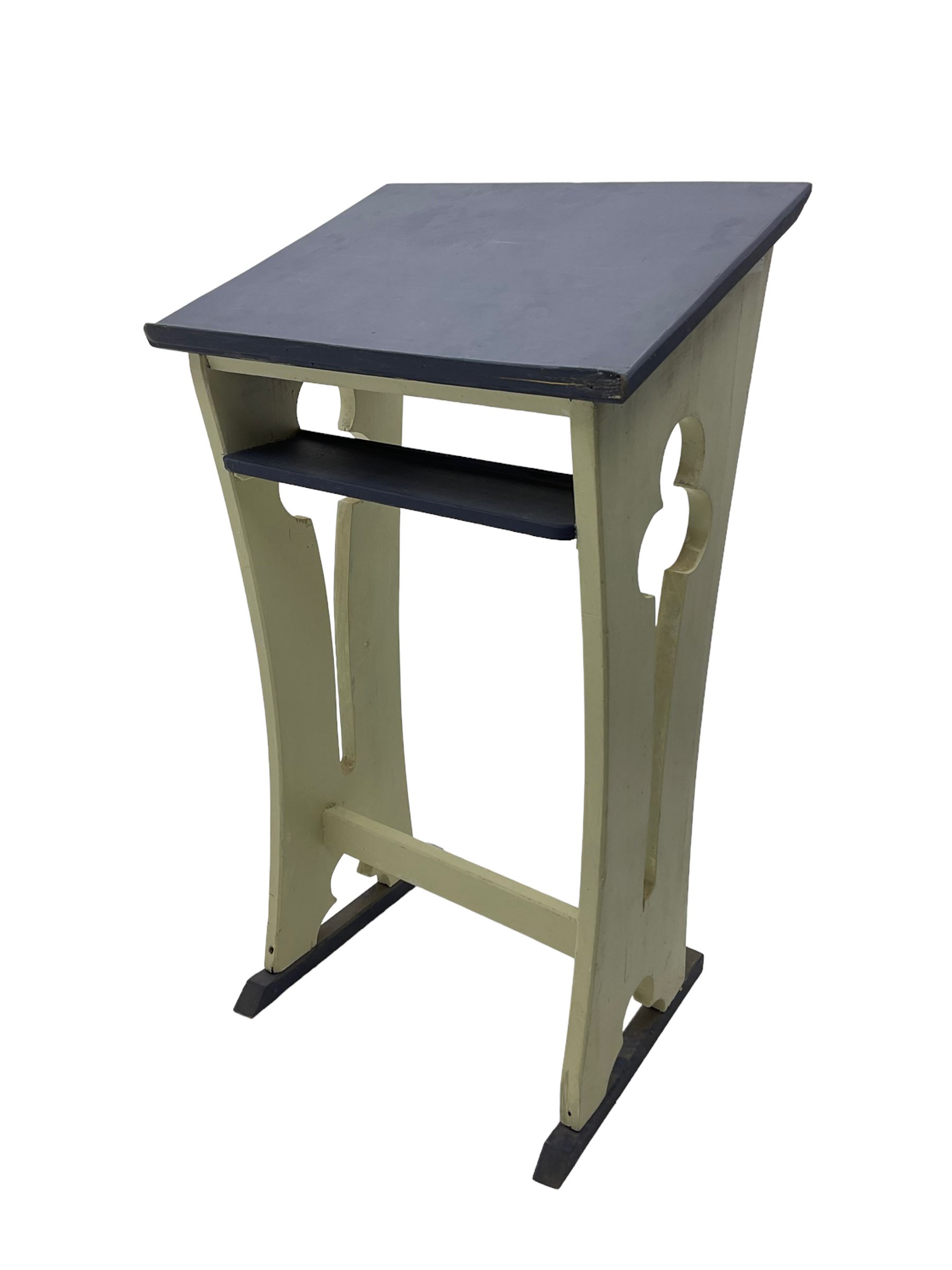 Mid-20th century painted pine ecclesiastical lectern - Image 6 of 10