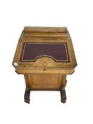 Victorian inlaid walnut davenport desk