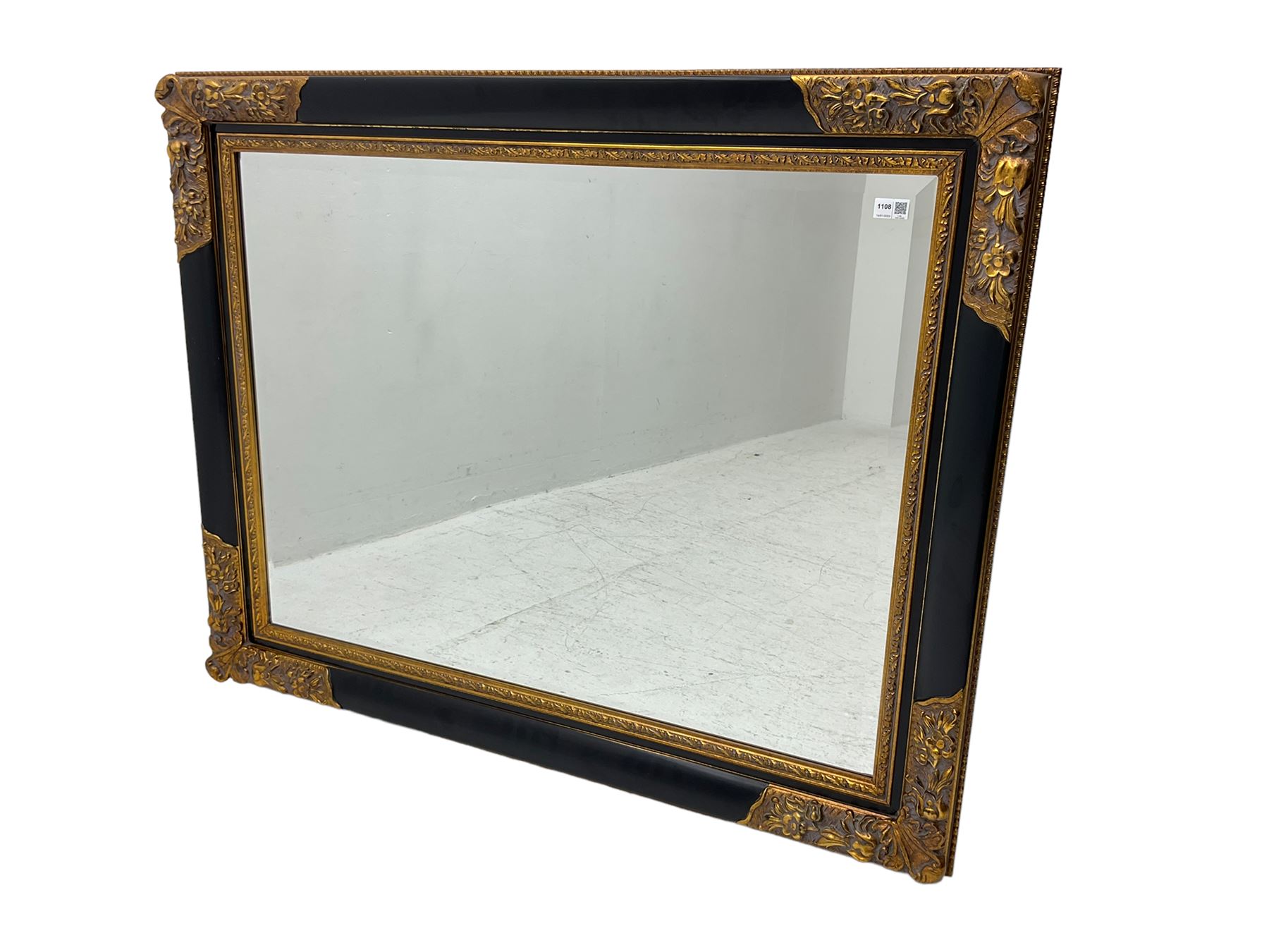 Gilt and ebonised framed wall mirror - Image 2 of 4