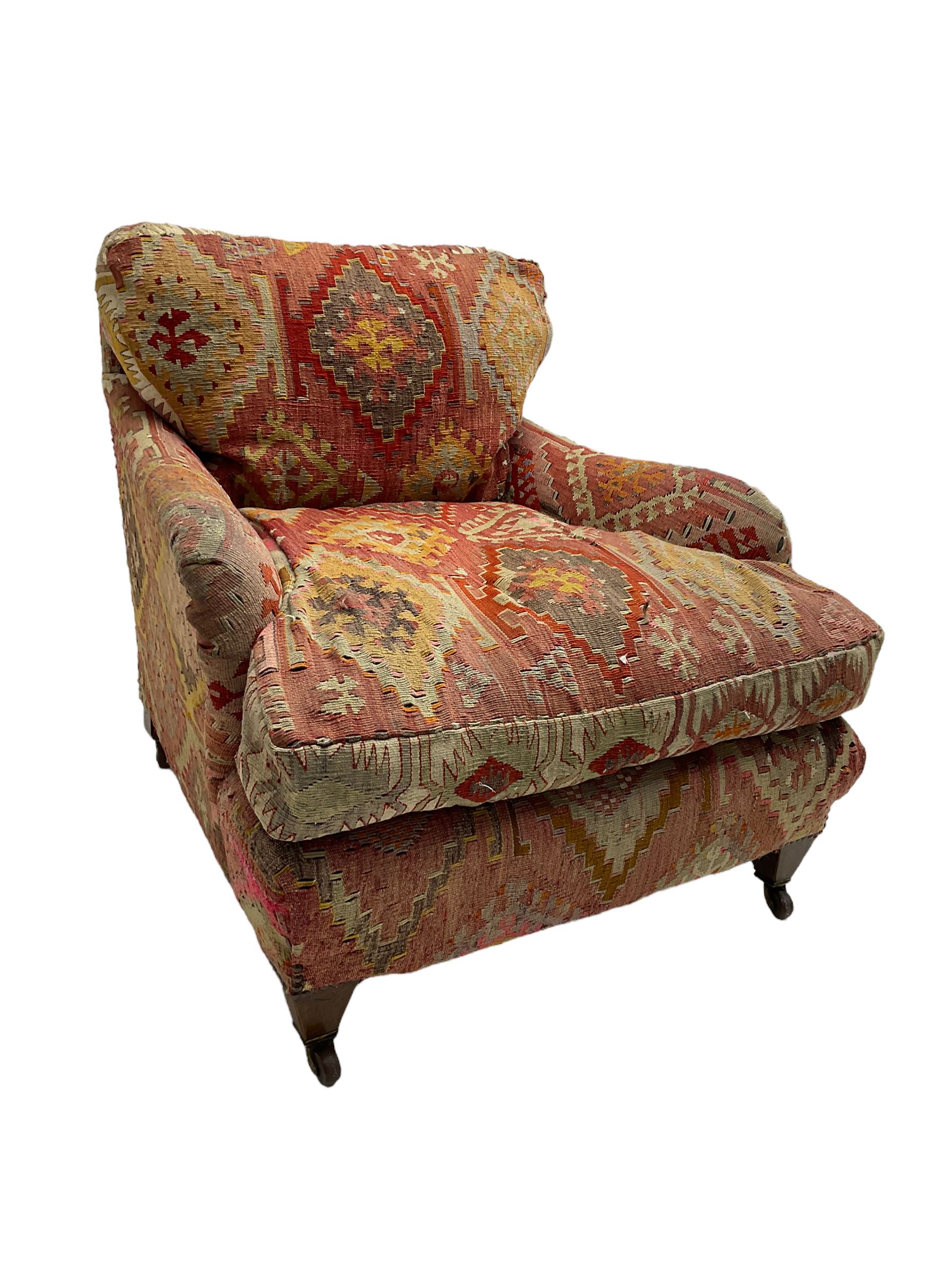Early 20th century Howard style armchair - Image 4 of 5