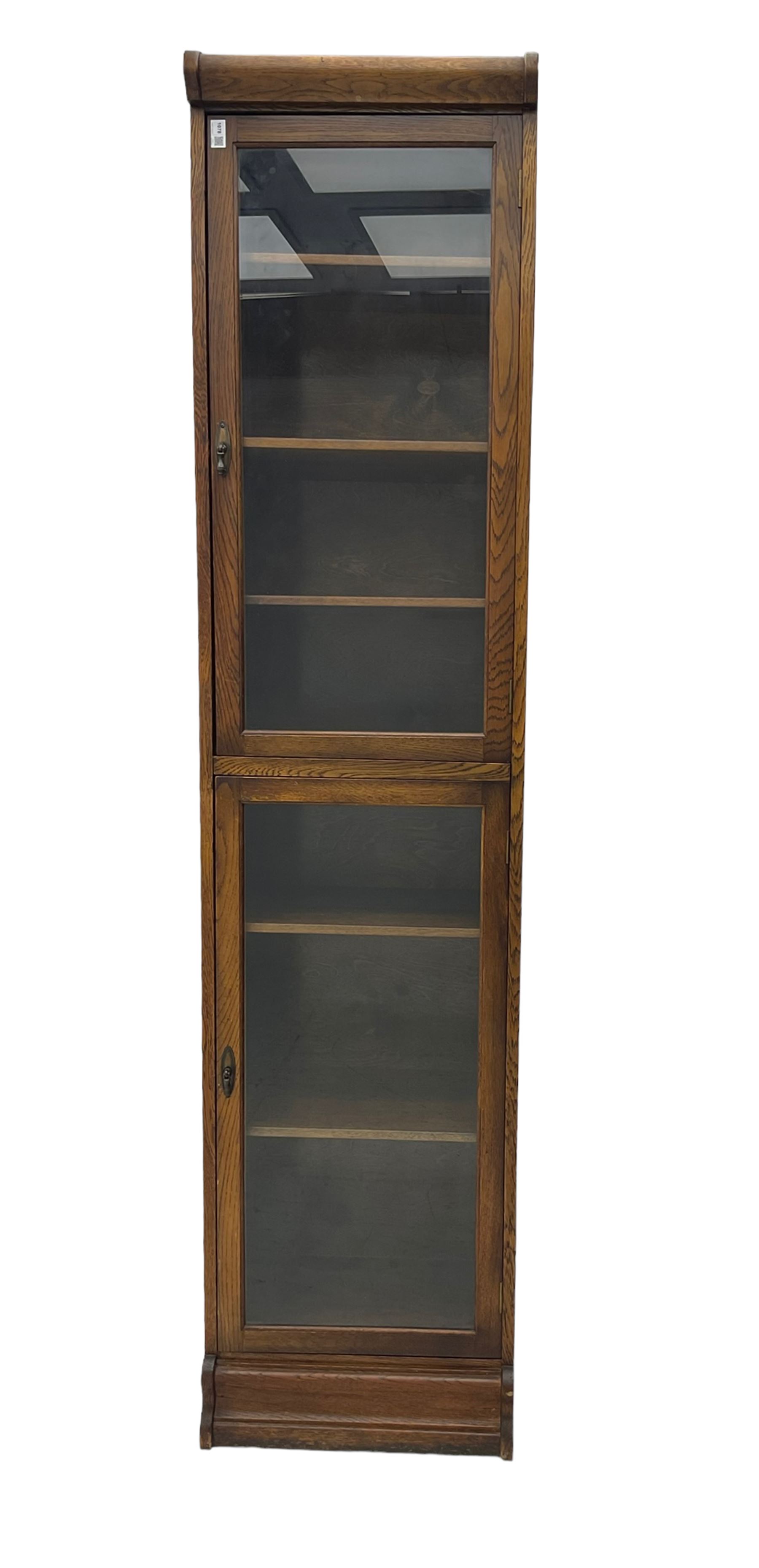 Early 20th century oak library bookcase - Image 8 of 8
