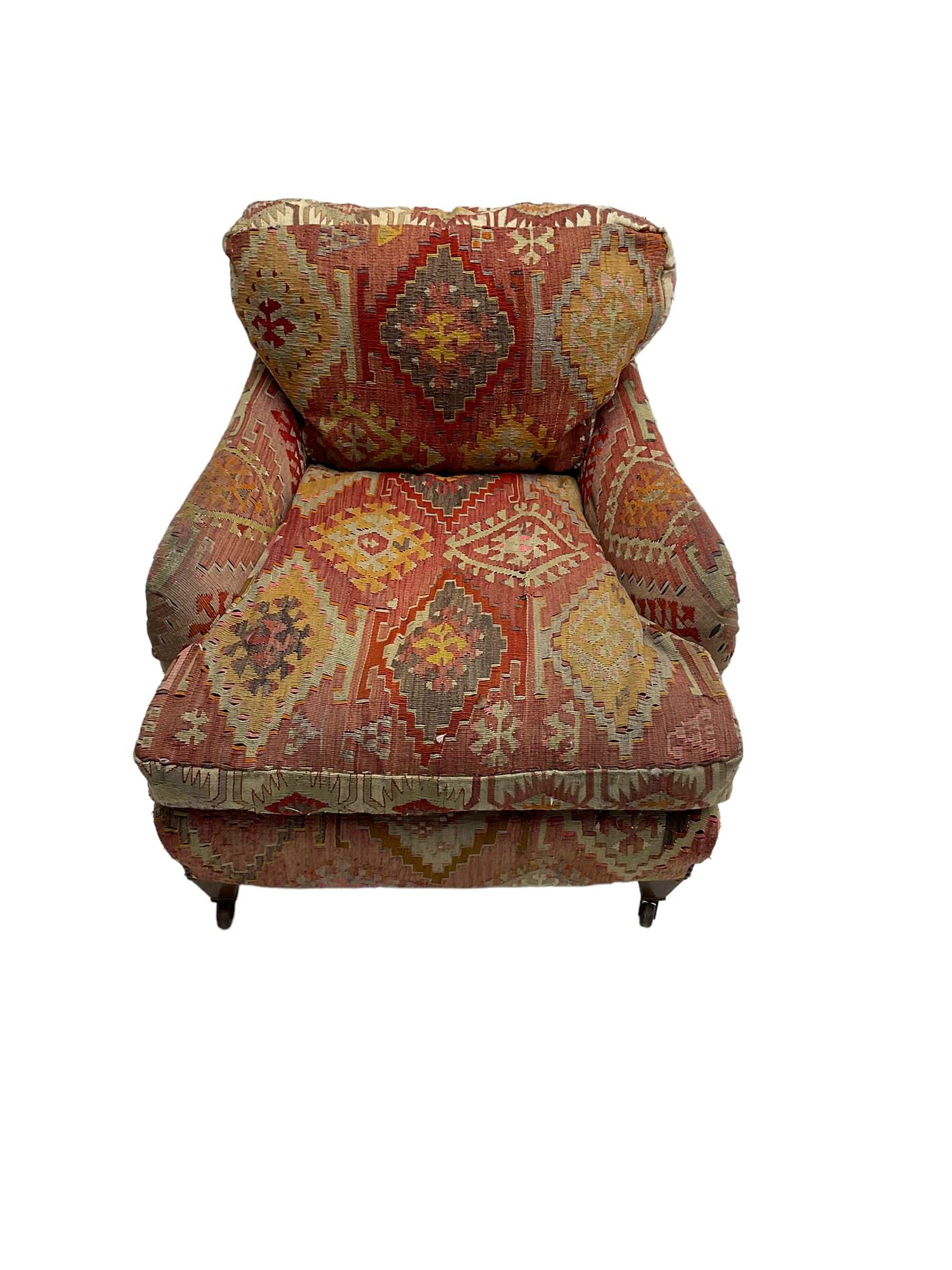 Early 20th century Howard style armchair - Image 2 of 5