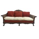 Early 20th century bergere three seat settee