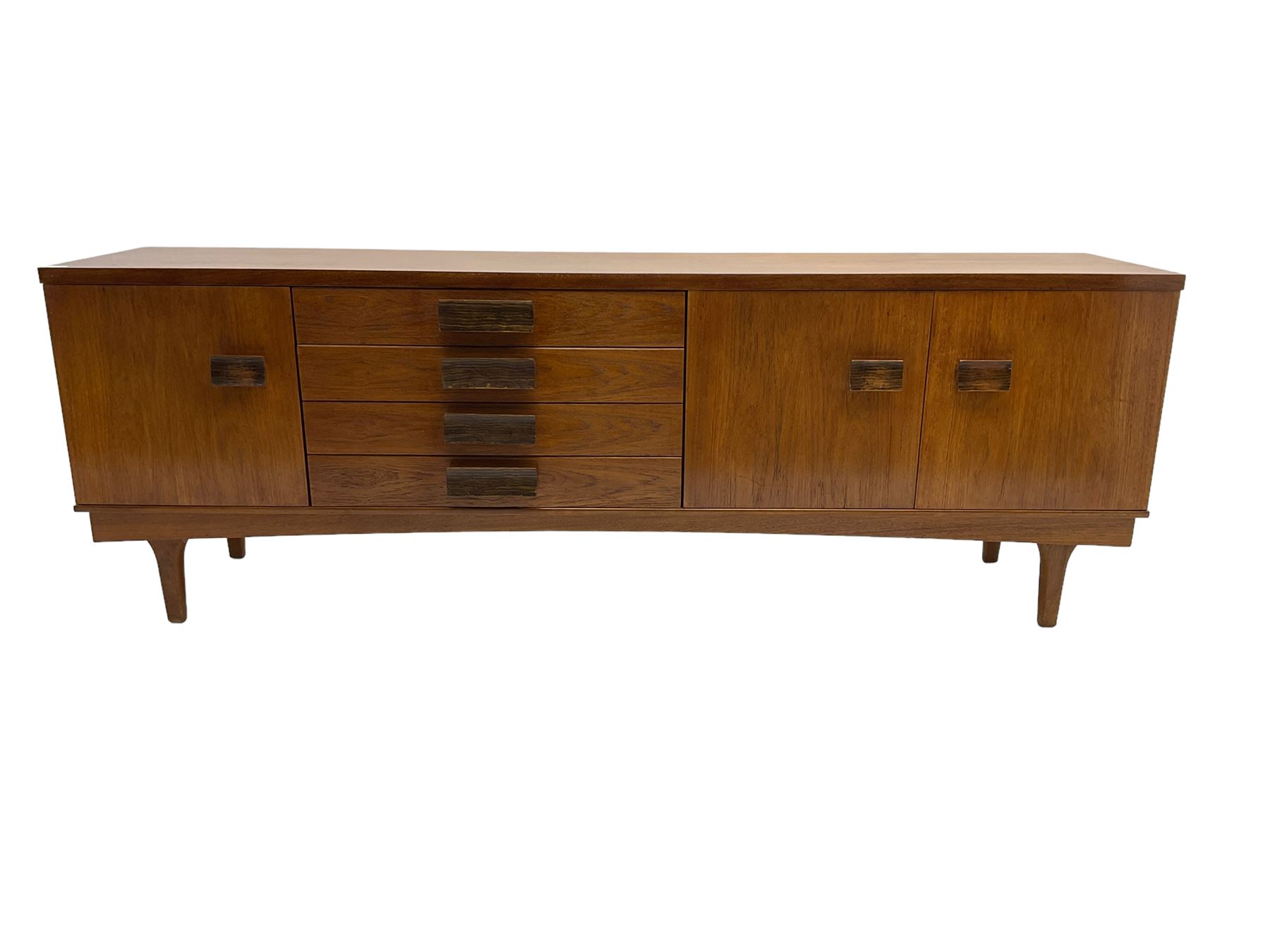 Bath Cabinet Makers BCM - mid-20th century teak sideboard fitted with four drawers and three cupboar