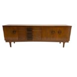Bath Cabinet Makers BCM - mid-20th century teak sideboard fitted with four drawers and three cupboar