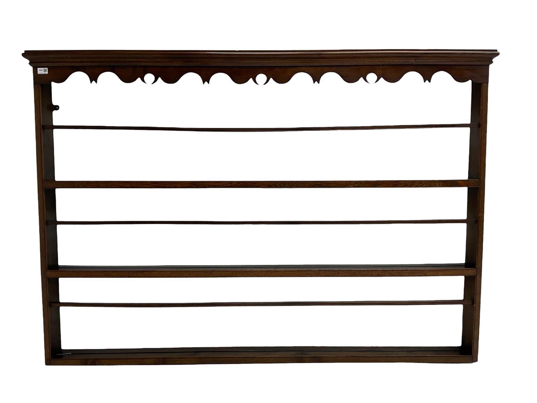 20th century oak wall hanging plate rack