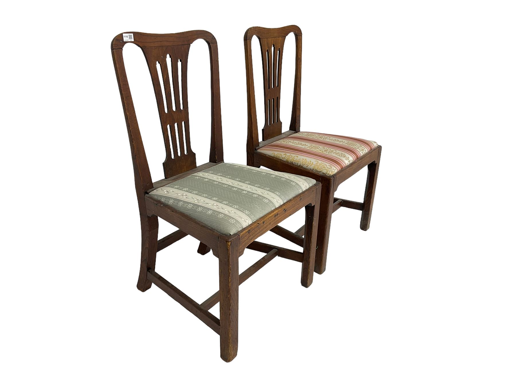 Pair 19th century elm chairs - Image 3 of 4