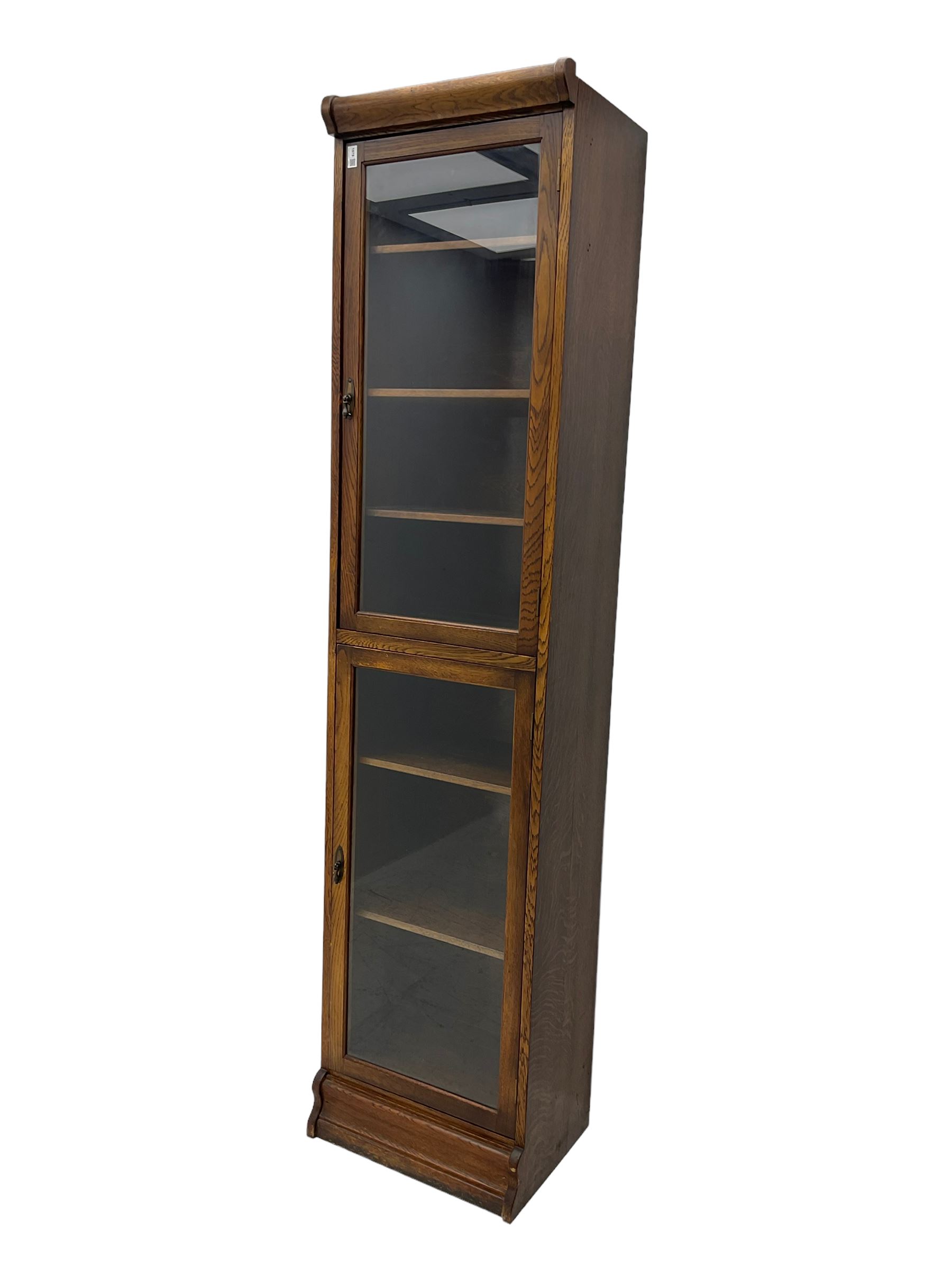 Early 20th century oak library bookcase - Image 2 of 8