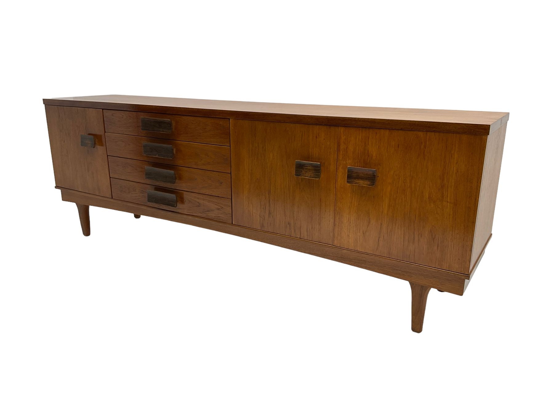 Bath Cabinet Makers BCM - mid-20th century teak sideboard fitted with four drawers and three cupboar - Image 4 of 6