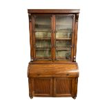 Mid-19th century mahogany secretaire bookcase