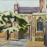 Pamela Chard (British 1926-2003): St Alban's Cathedral from the East