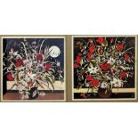 After Georg Rauch (Austrian 1924-2006): 'Moon Floral' and 'Bouquet on Black'