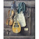 Walter Benoldi (Italian 1914-1985): Trompe L'�il Musical Instruments