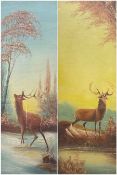 English School (Early 20th century): Highland Stags